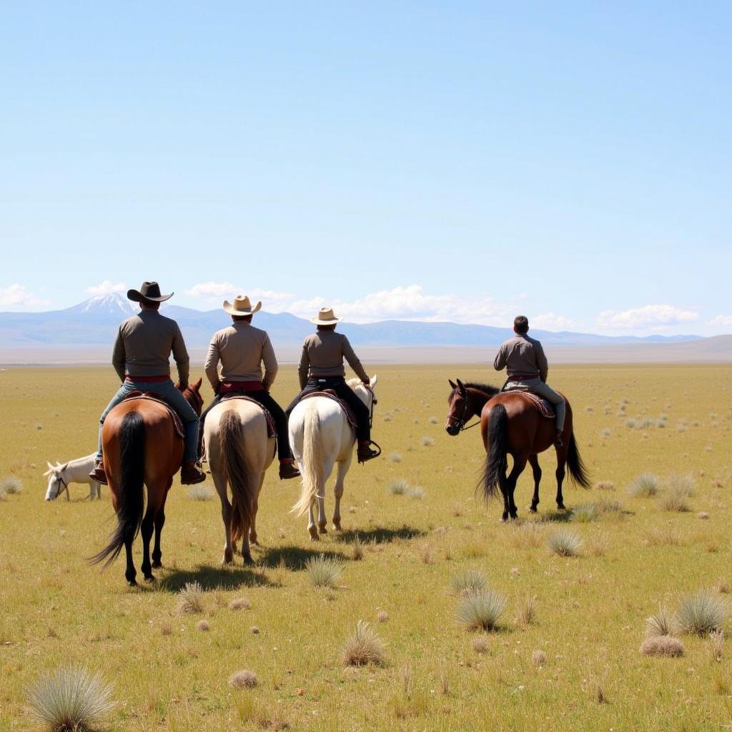 Horseback riding across the vast Argentine pampas