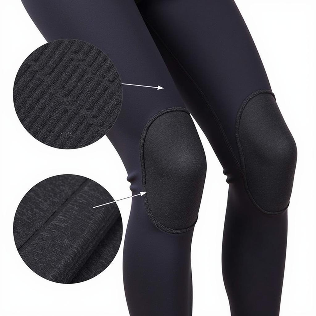 Close-up of horse riding tights showing silicone grip