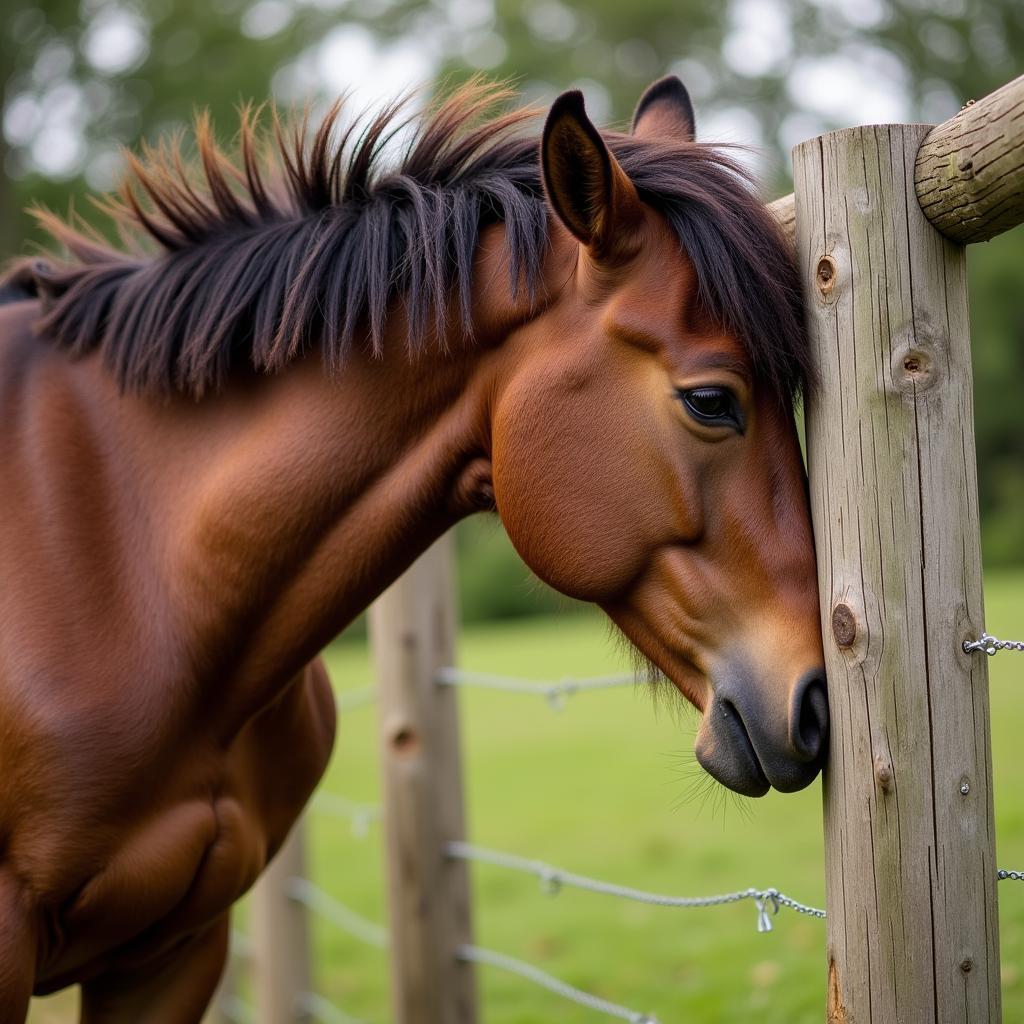 Horse Scratching Due to Flea Infestation