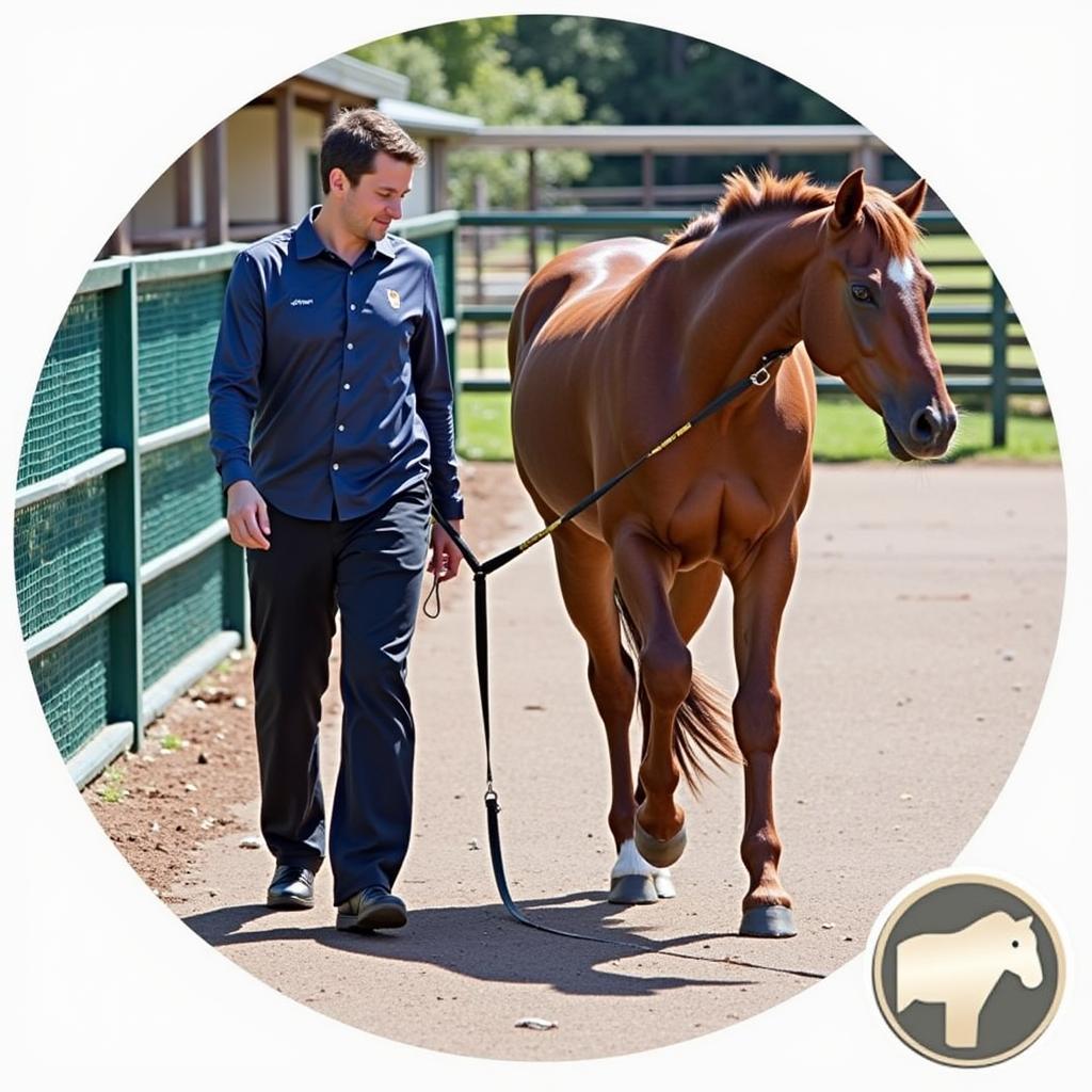 Horse Undergoing Rehabilitation for Tendon Damage