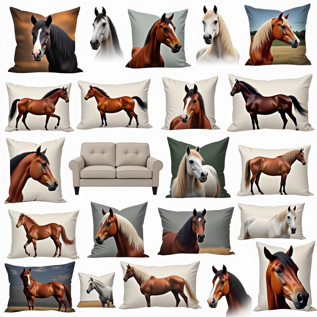 Variety of Horse Throw Pillows