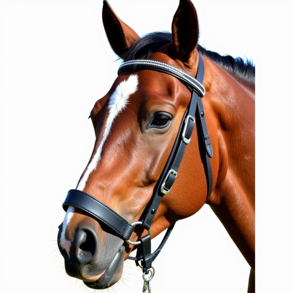 Horse Tie Down Noseband in Action