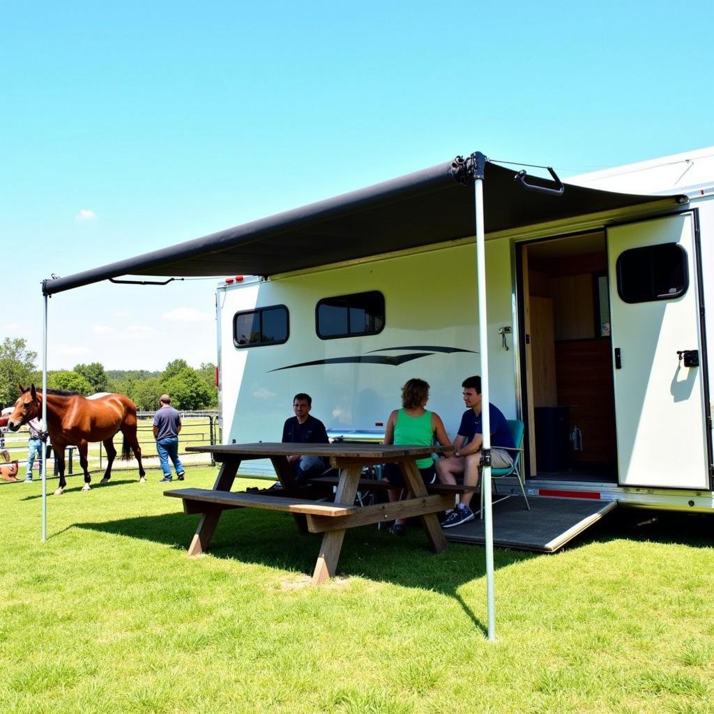 Horse Trailer Awning Setup