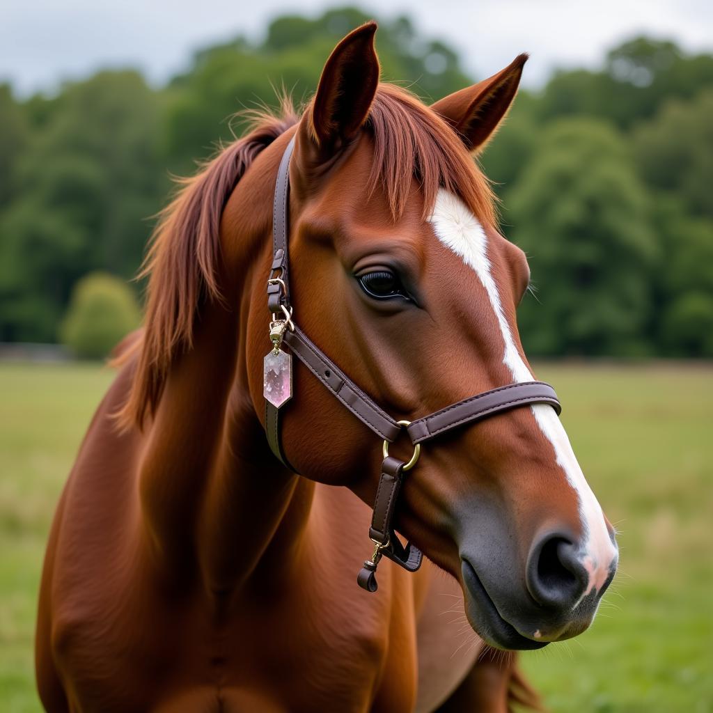 Horse with Crystal Pendant