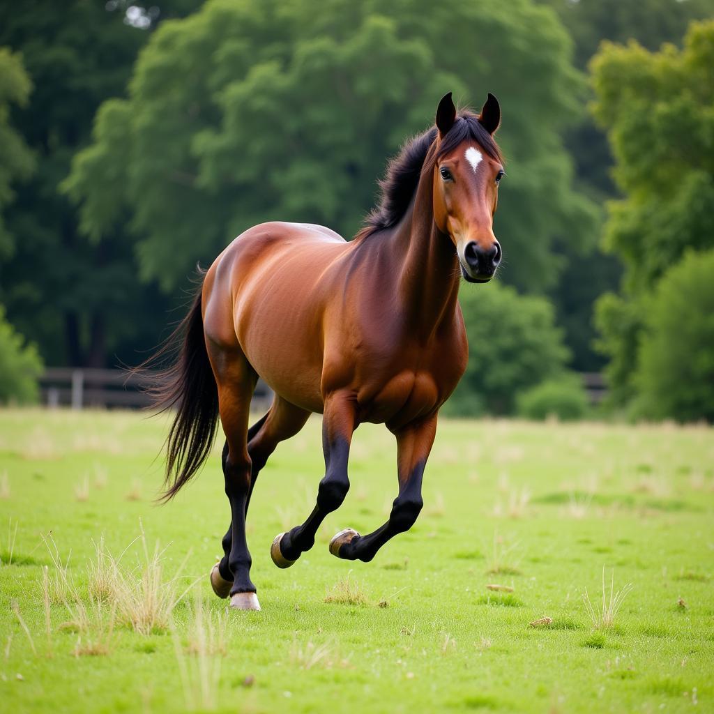 Horse with healthy joints enjoying free movement