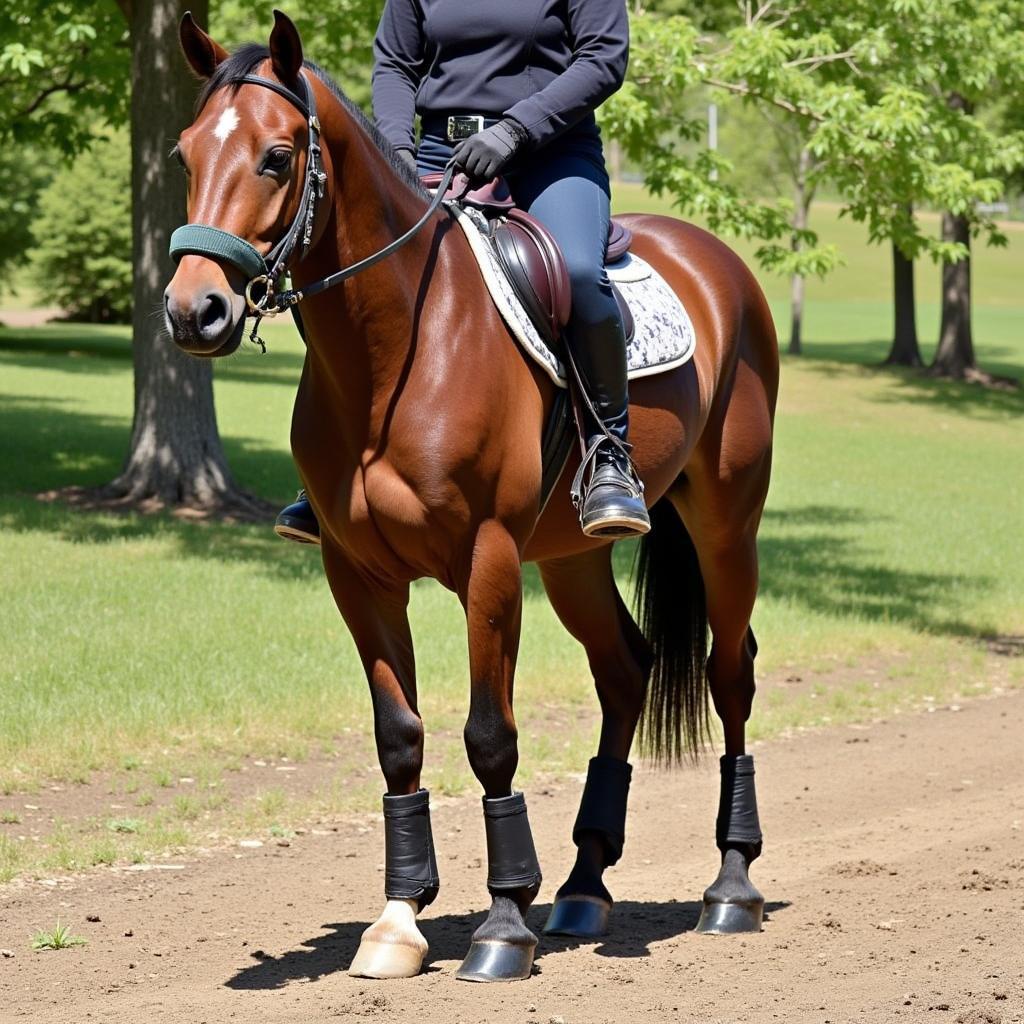 Horse with Sure Foot Pads Riding