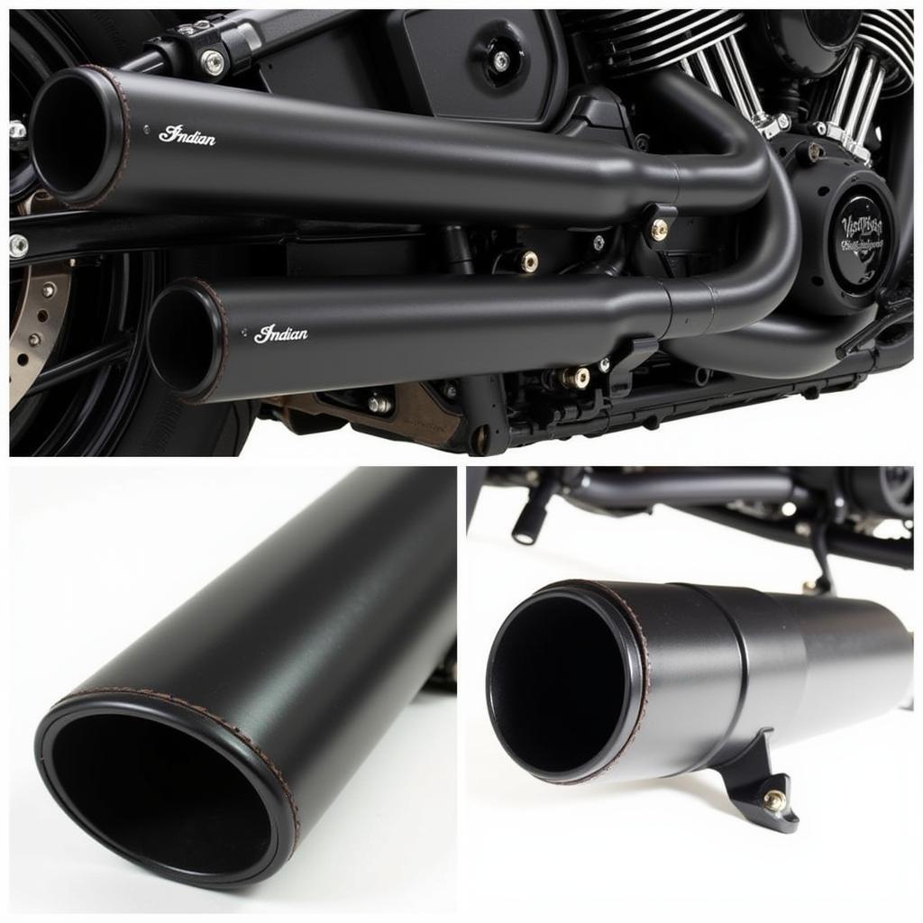 Indian Chief Bobber Dark Horse Exhaust System Closeup