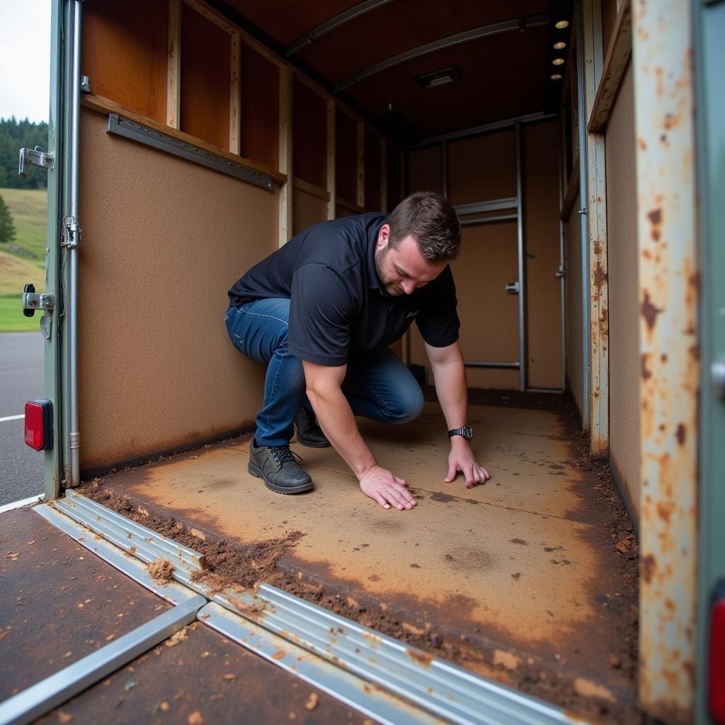 Inspecting a Used Horse Trailer in Oregon