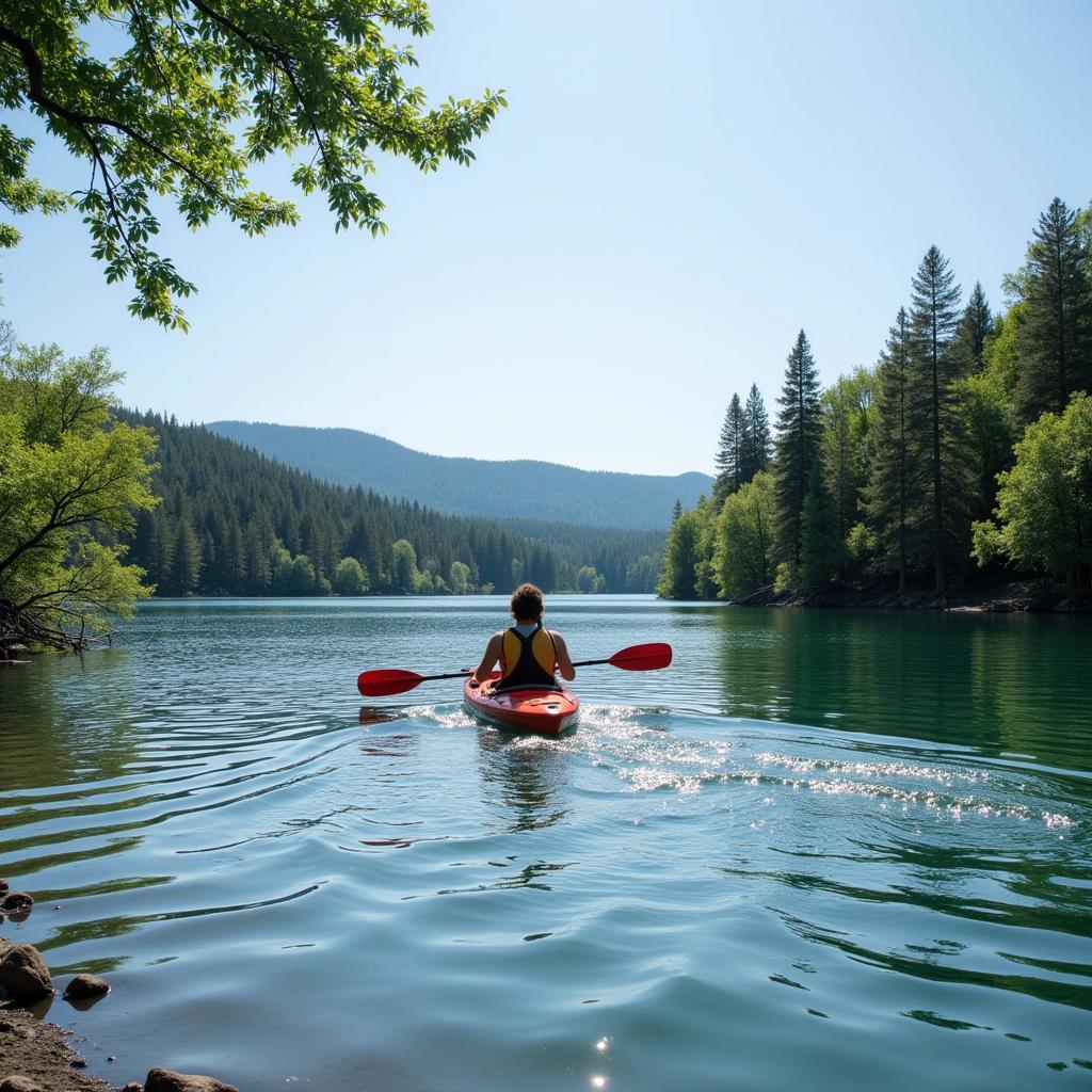 Kayaking on Horse Creek Lake