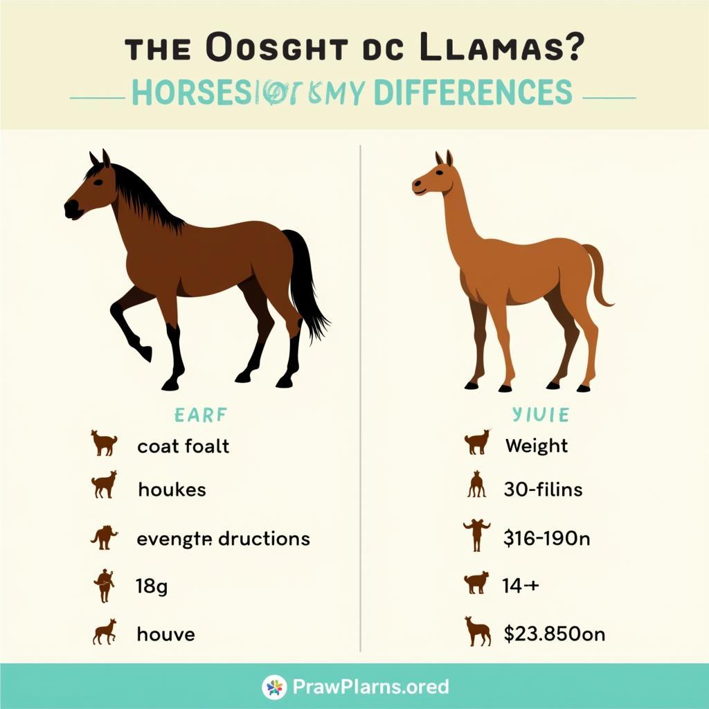 Comparing Physical Attributes of Llamas and Horses