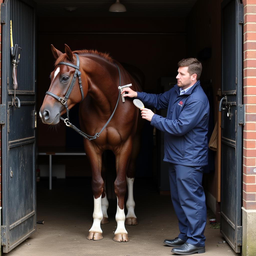 Grooming a London 52 horse for optimal coat health and well-being