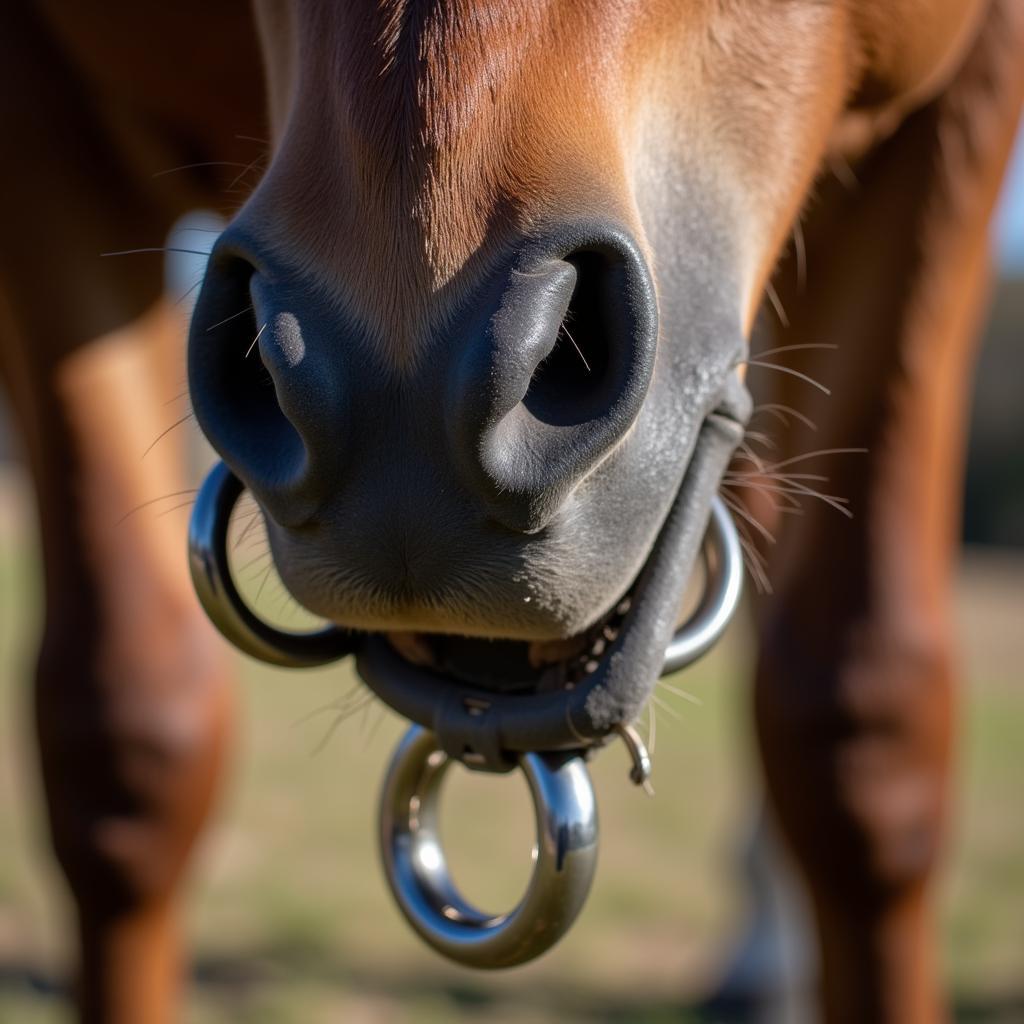 Loose Ring Bit on Horse