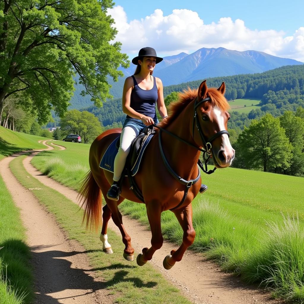 Lusitano Horse and Rider Trail Riding