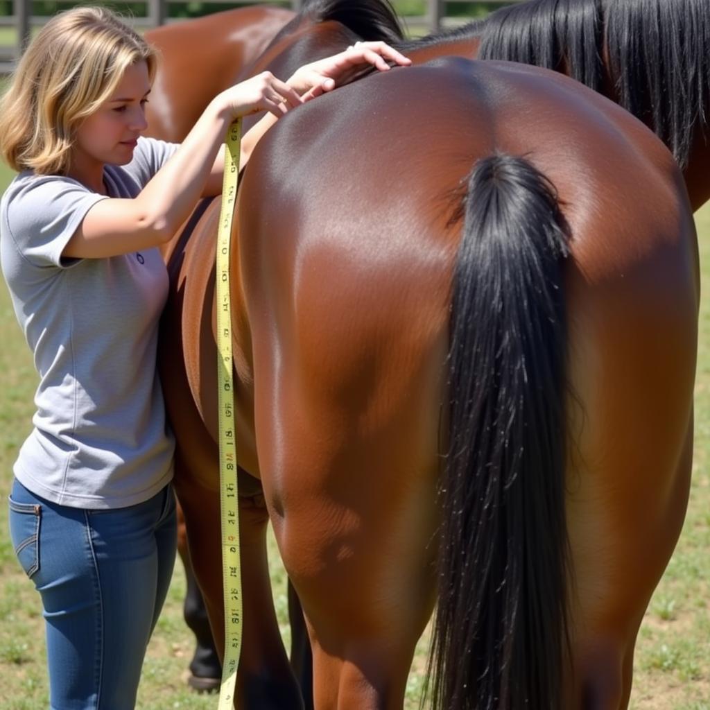 Measuring Saddle Length on a Horse