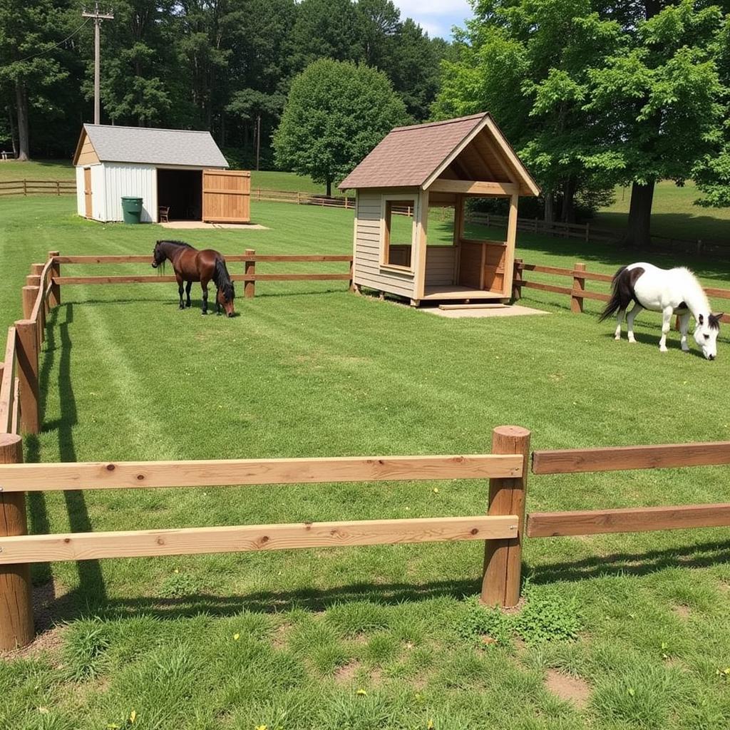 Miniature Horse Shelter and Secure Fencing