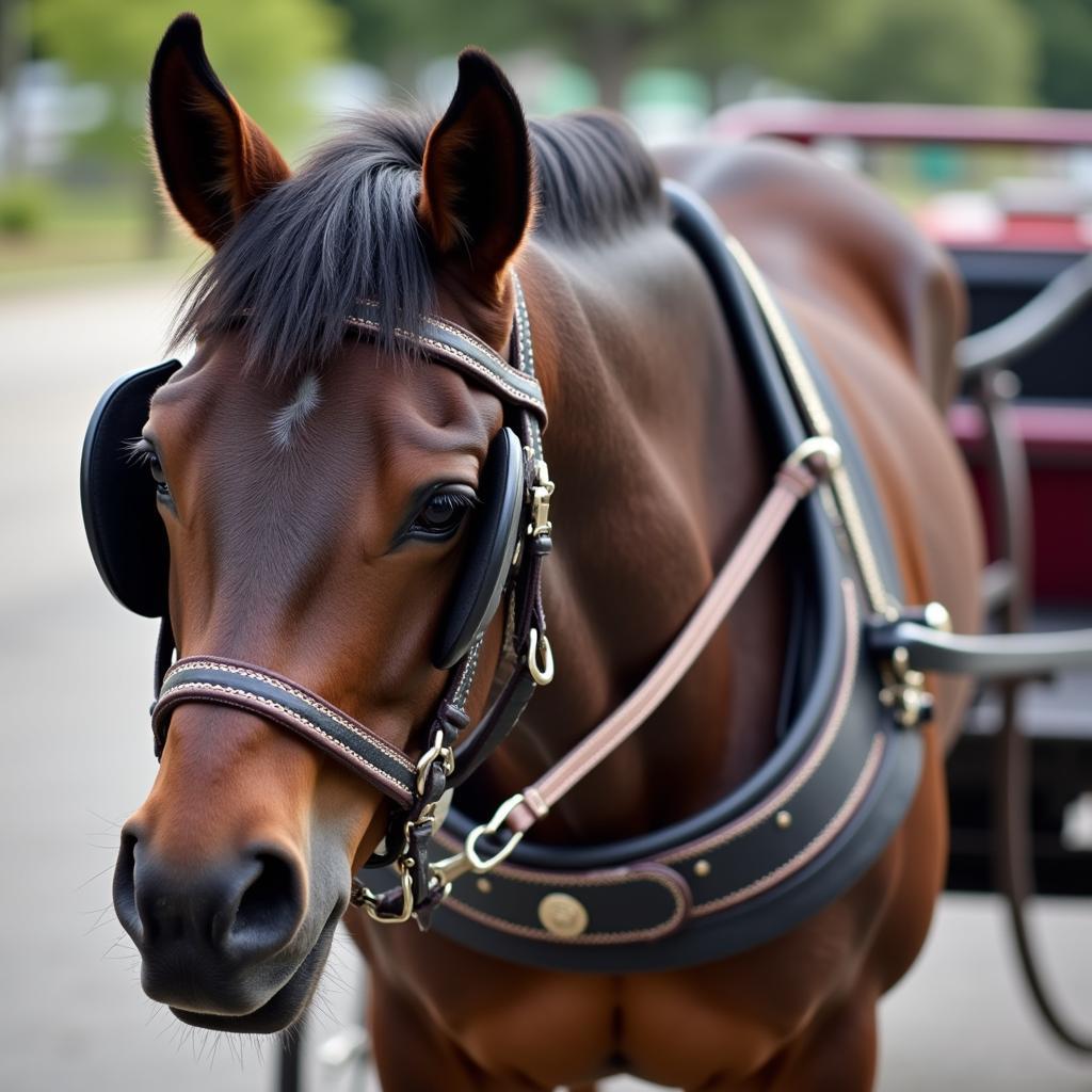 Miniature Horse Driving Harness with Cart