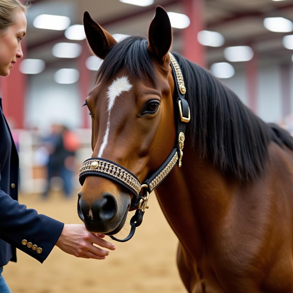 Showman miniature horse halter in action