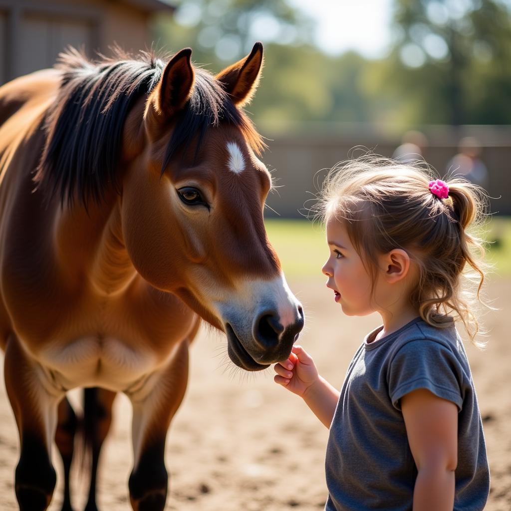 Miniature Horse in Therapy Session