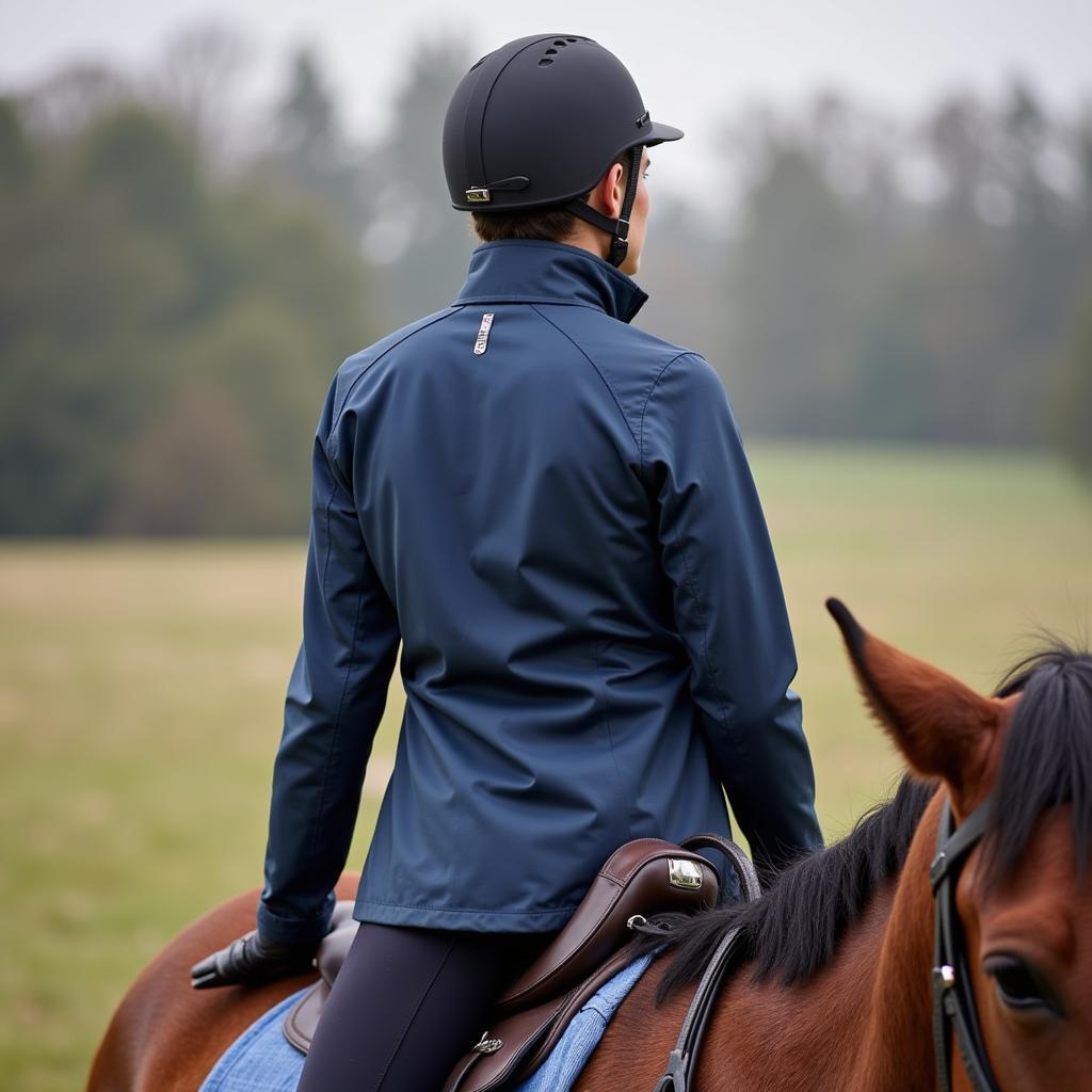 Rider Wearing Mountain Horse Winter Jacket on Horseback