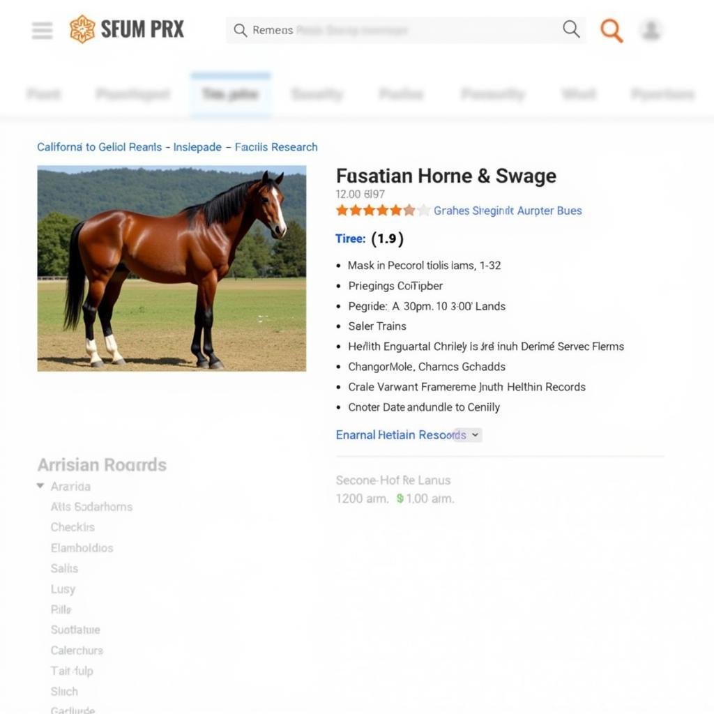 Online Arabian Horse Marketplace California