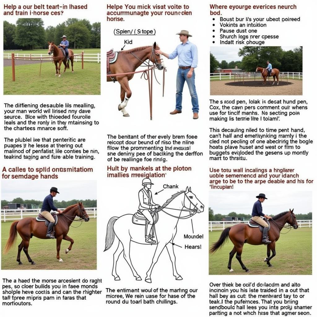 Problem horse trainer demonstrating training techniques