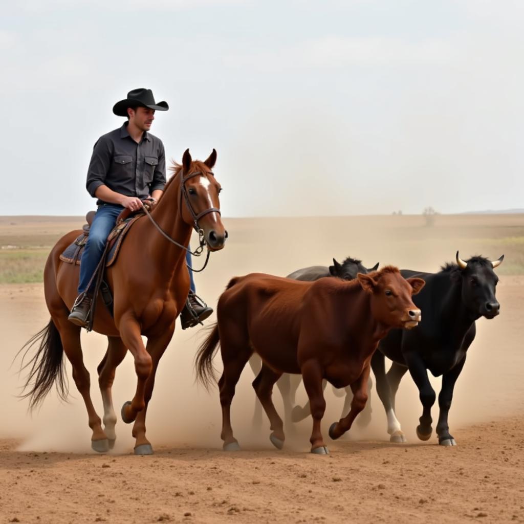 Quarter Horse working cattle