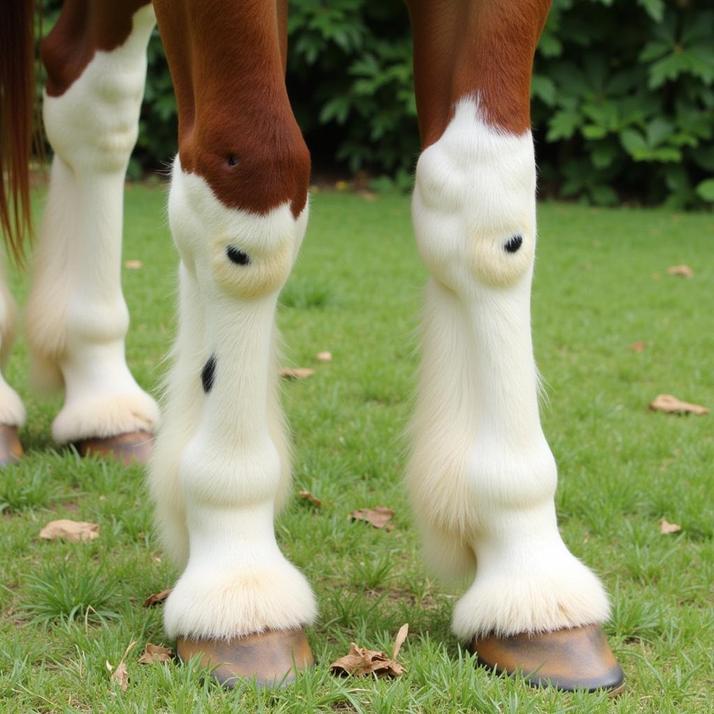 Horse with unusual leg markings