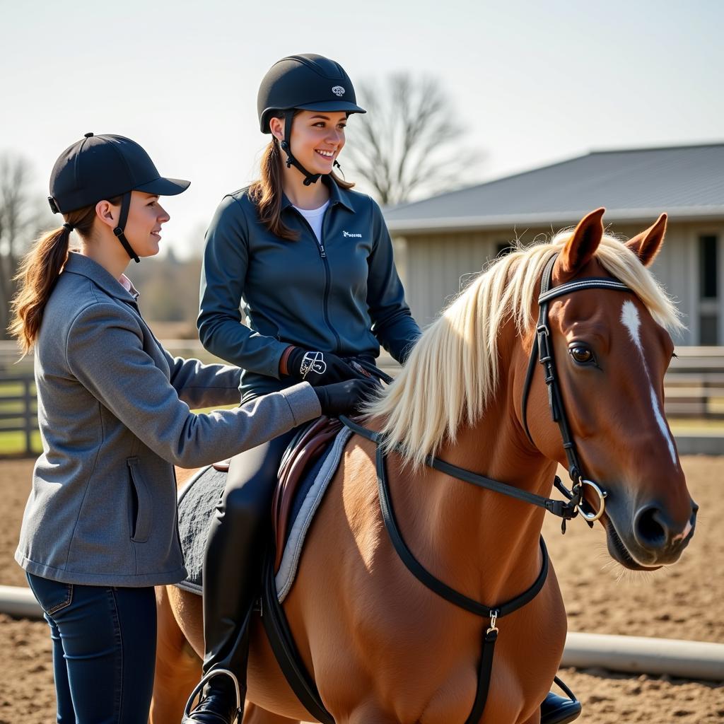 Rider and instructor working together