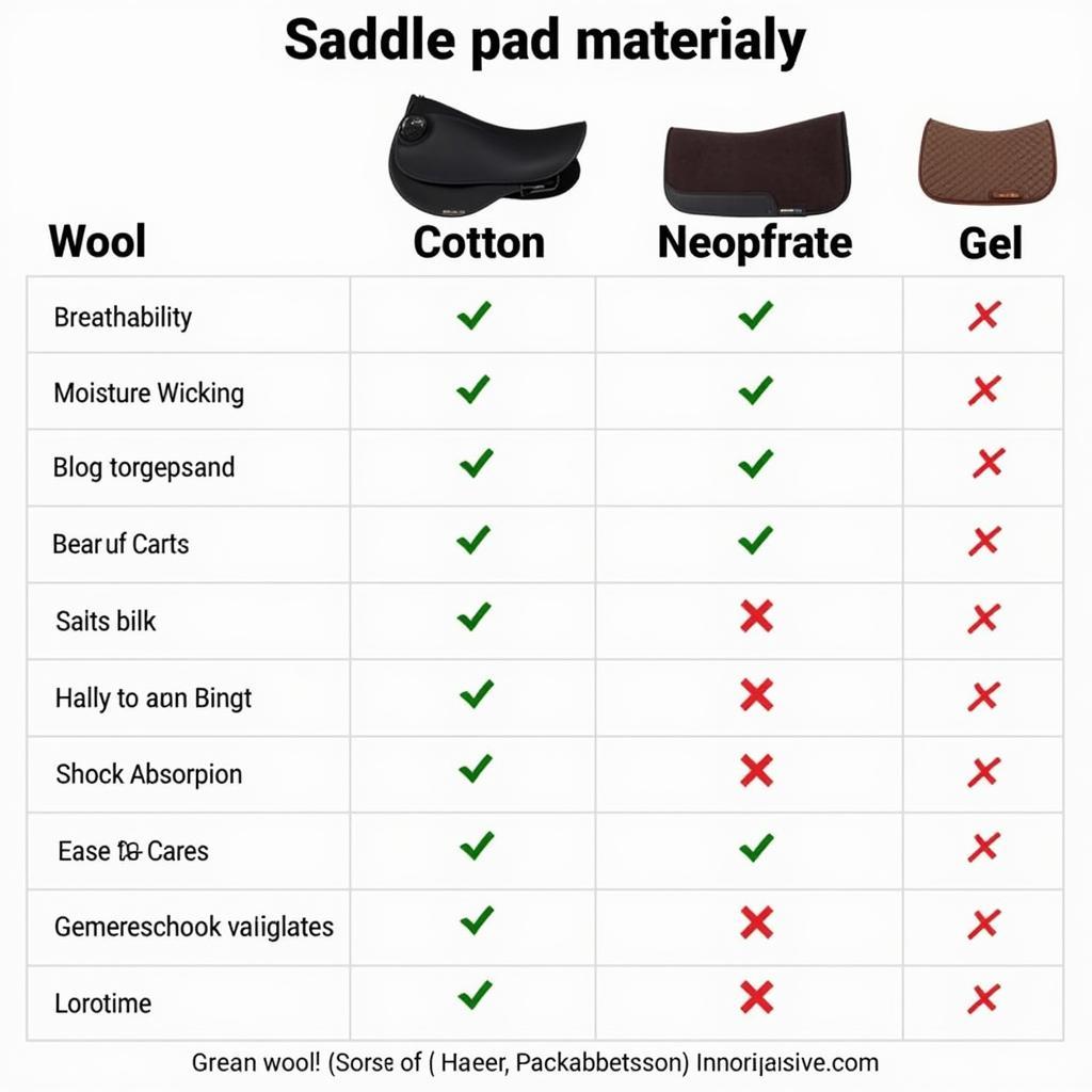 Saddle Pad Materials Comparison