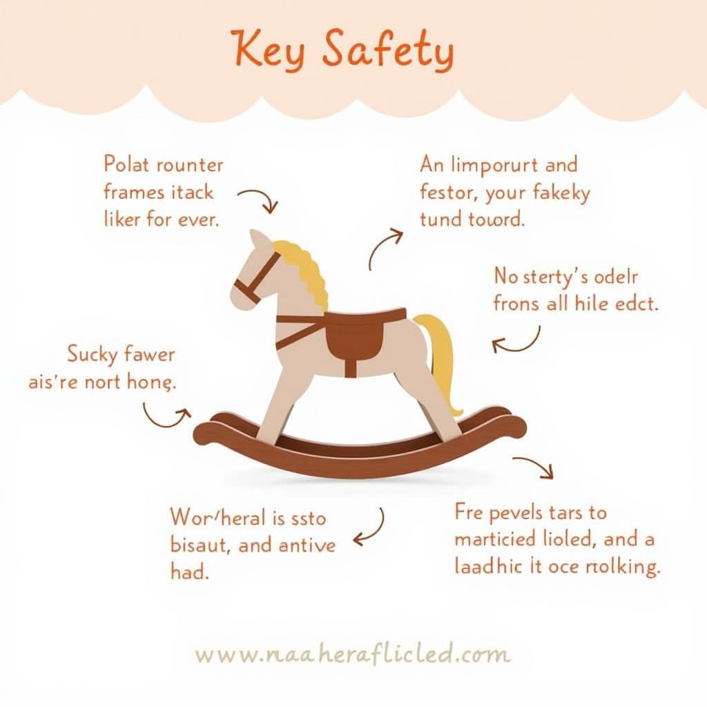 Close-up of safety features on a personalized rocking horse