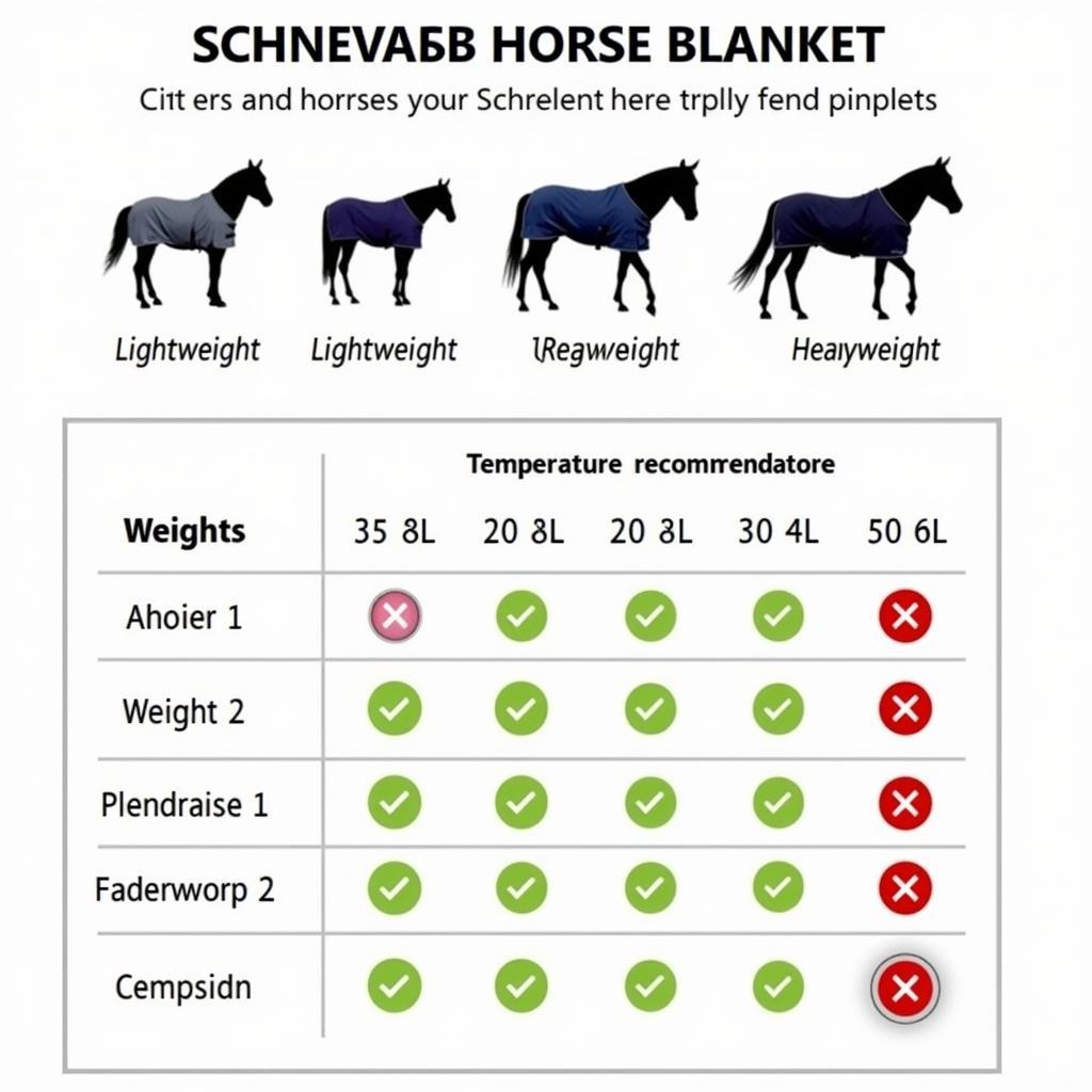 Schneiders Horse Blanket Weight Chart