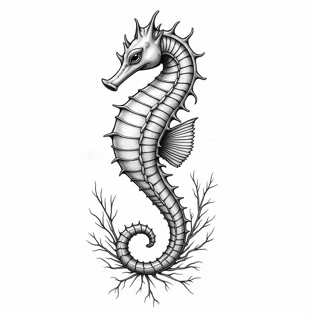 Seahorse Tattoo Design