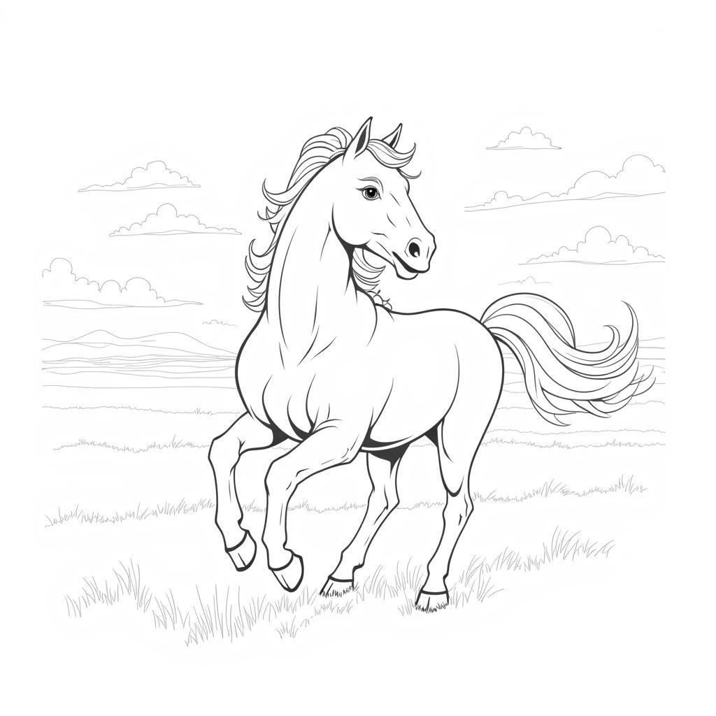 Spirit Running Free Coloring Page