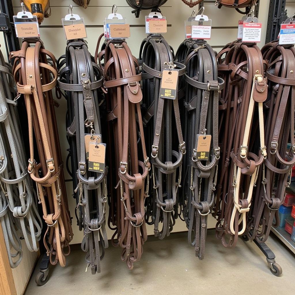 Used Miniature Horse Harnesses at a Tack Shop