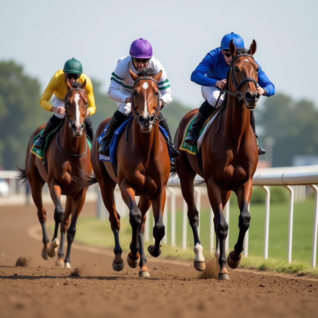 Thoroughbreds on the Racetrack