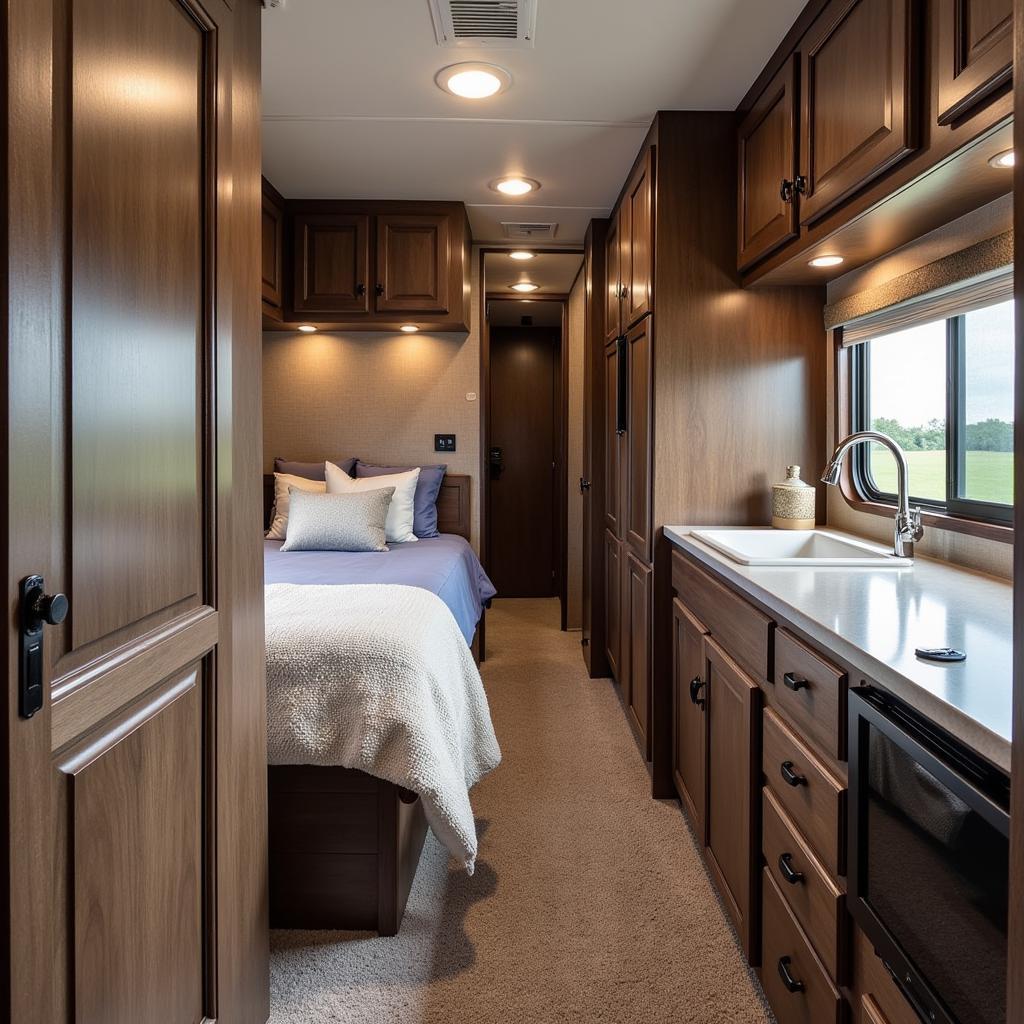 Comfortable Living Quarters in a Two Horse Trailer