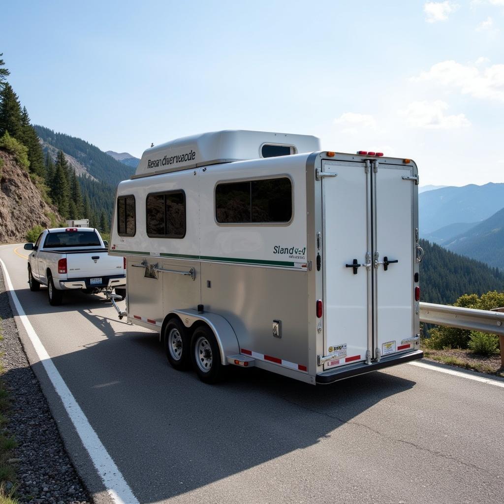 Used Gooseneck Living Quarter Horse Trailer on the Road