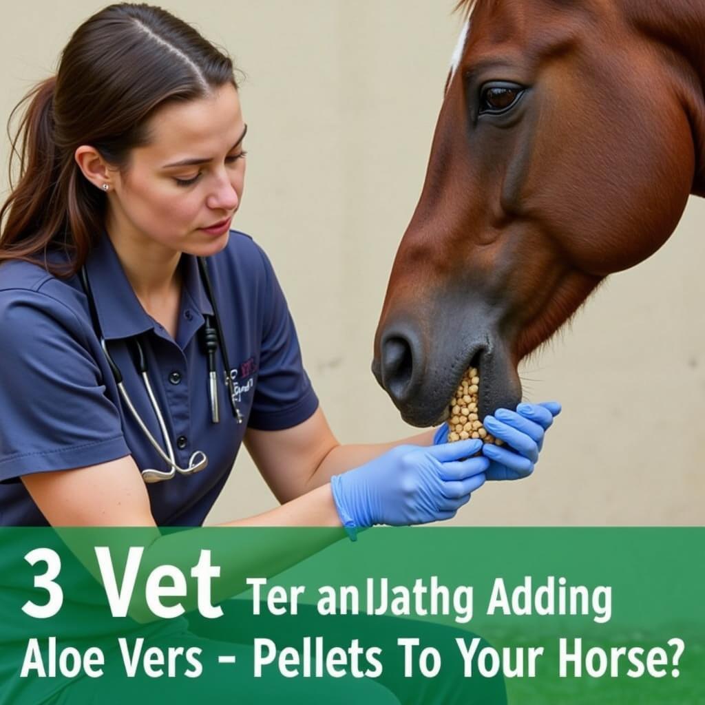 Veterinarian Examining Horse for Aloe Vera Pellets Consultation