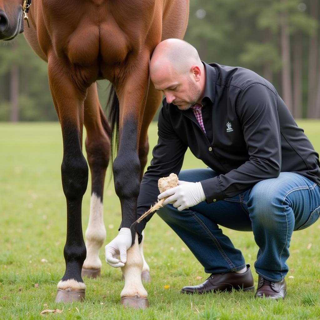 Veterinarian Examining Horse for Foxtails