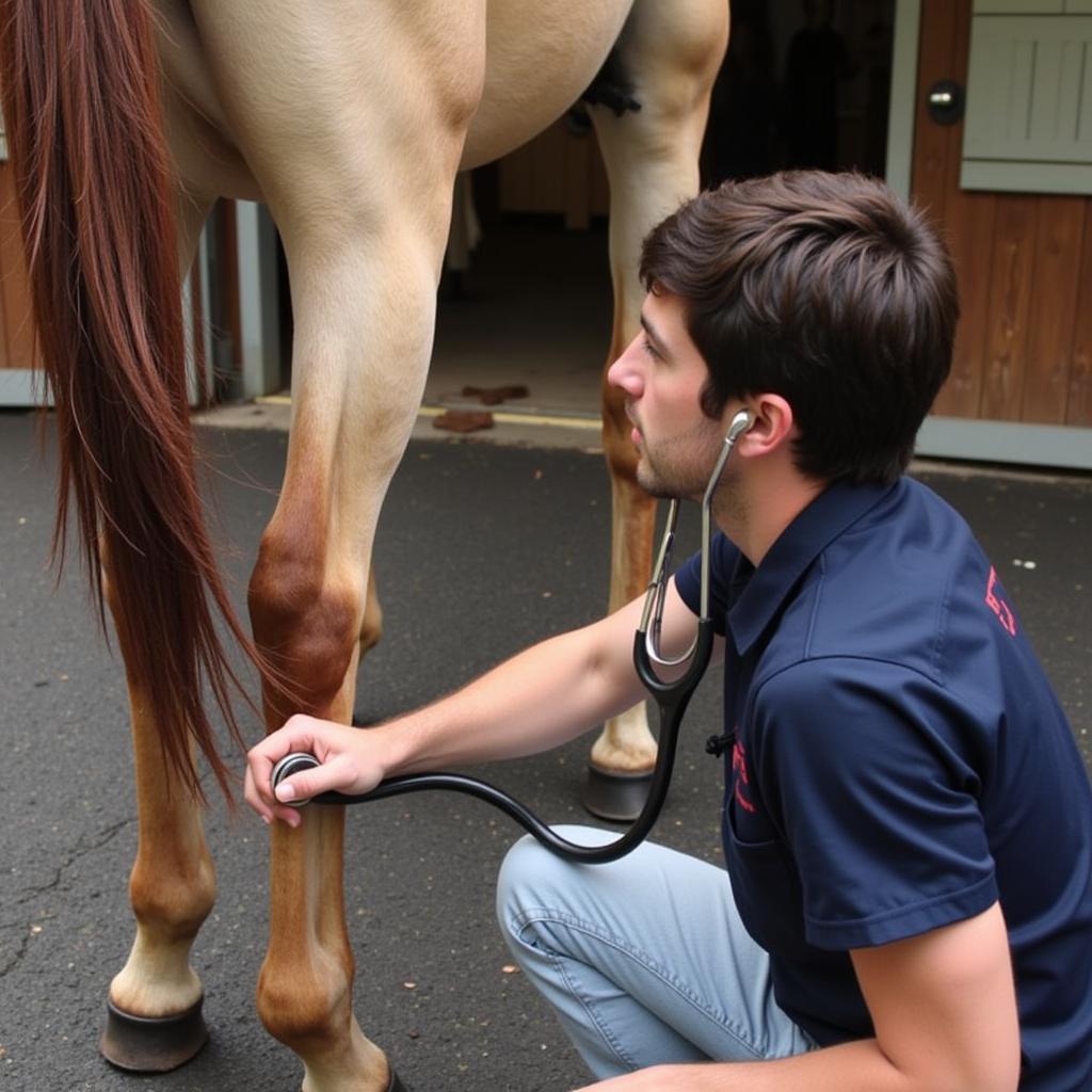 Veterinarian Examining Horse at 4450 Black Horse Pike