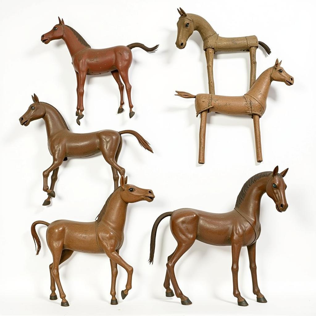 A Collection of Vintage Stick Horses