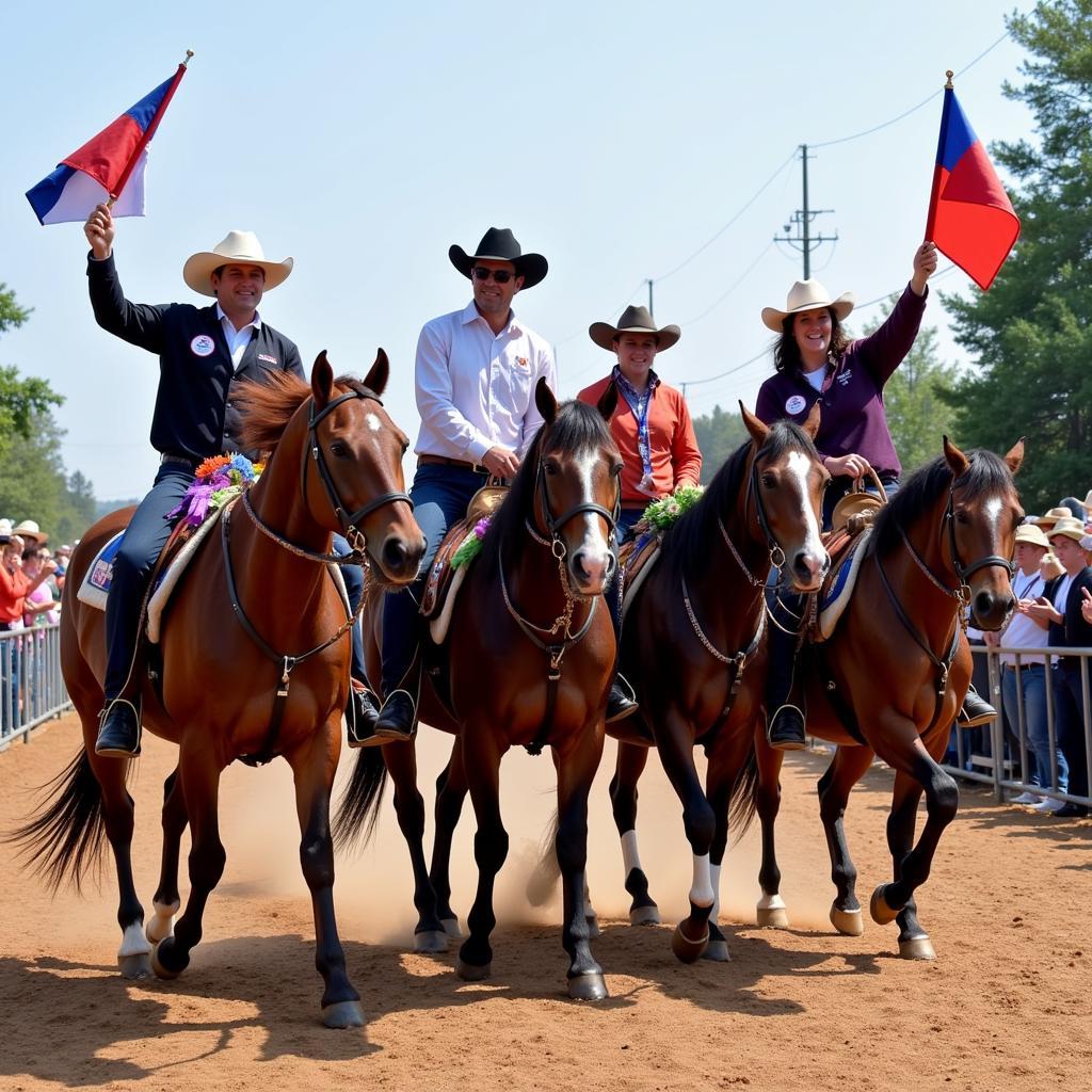 Walking Horse Celebration Winners parading their victory