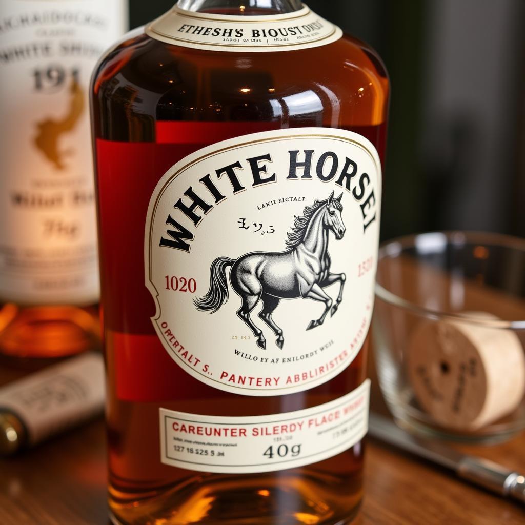 White Horse Whisky Bottle and Label